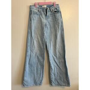 PacSun 90s Straight Wide Leg Jeans Light Wash Raw Hem W28